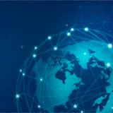 Blue global network connection illustration